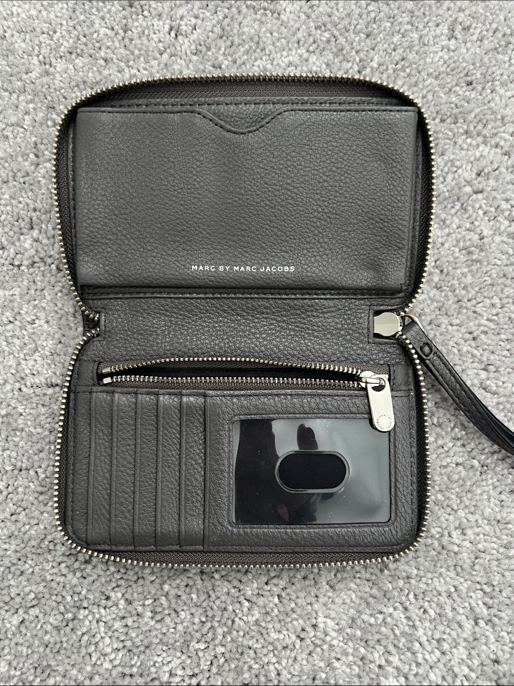 Marc by Marc Jacobs Black Pebble Leather Wristlet Wallet